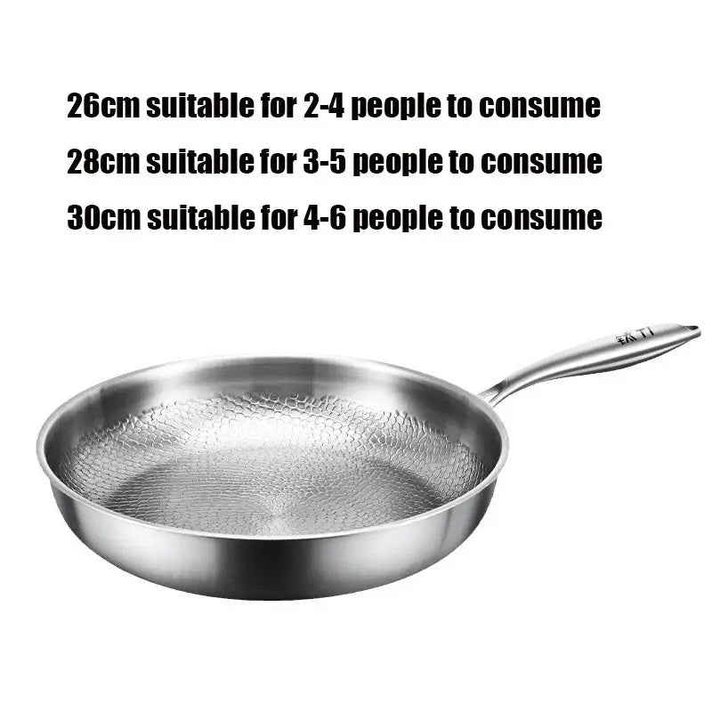 26/28/30Cm German Pure Titanium Frying Pan Non-Stick Frying Pan Uncoated Fish Scale Hammer Pattern Titanium Alloy Cookware