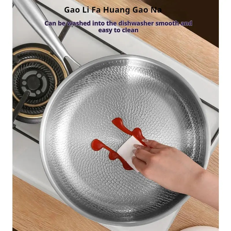 26/28/30Cm German Pure Titanium Frying Pan Non-Stick Frying Pan Uncoated Fish Scale Hammer Pattern Titanium Alloy Cookware