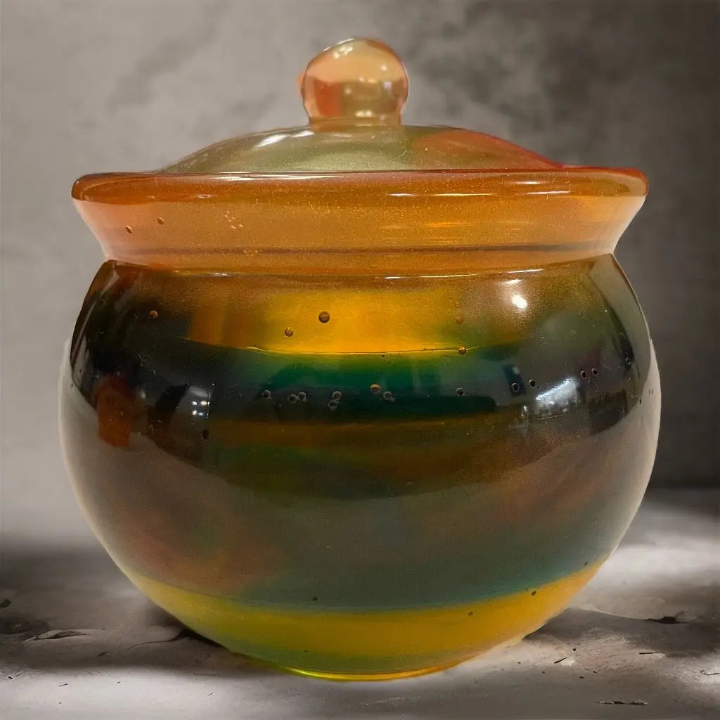 Exquisite Handmade Epoxy Jar with Lid | Elegant Glass-like Storage and Décor Min butikk
