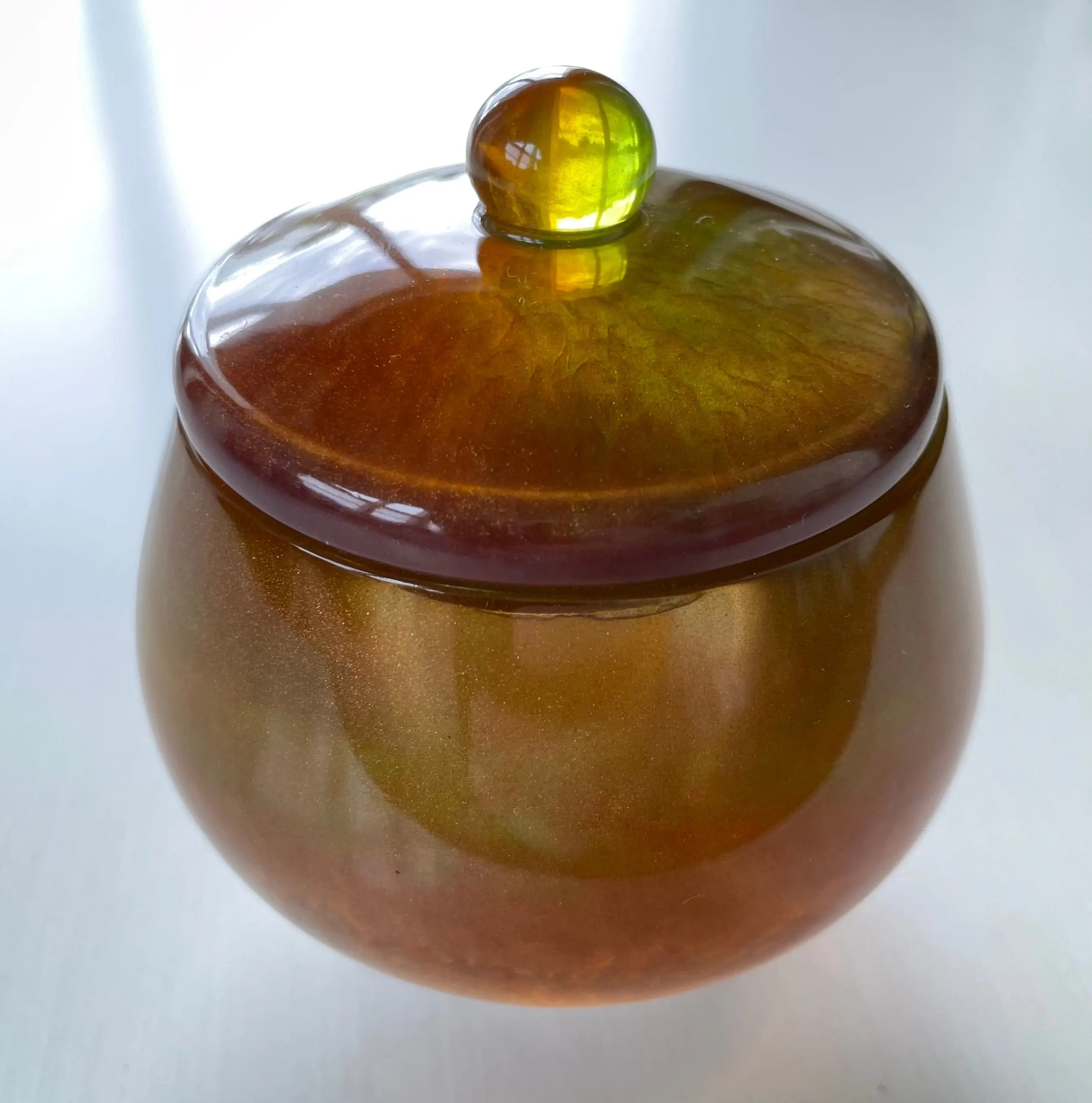 Håndlaget Liten Epoxy Krukke med Lokk Epoxy-Crafts