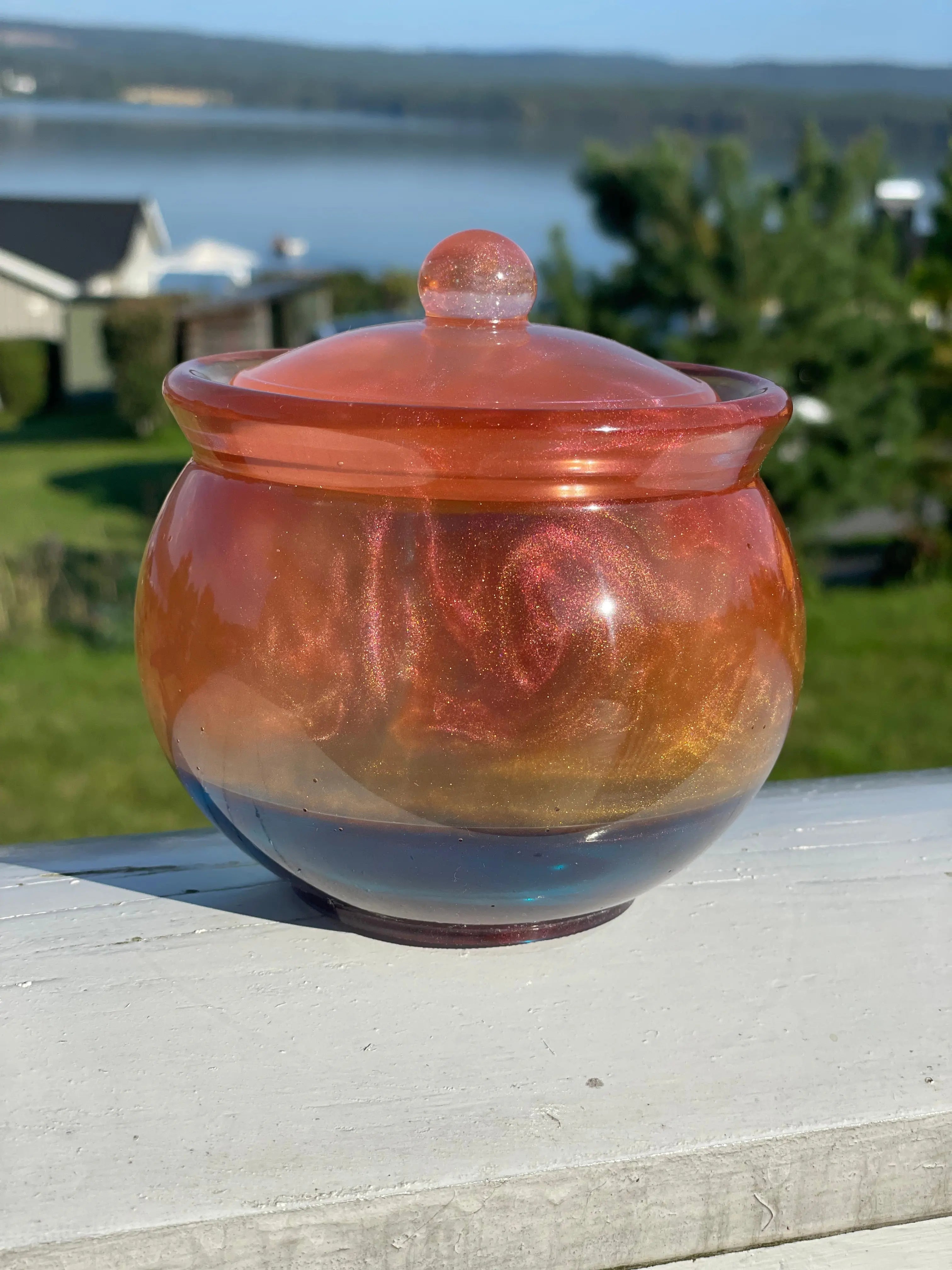 Elegant Handmade Epoxy Jar with Lid Epoxy-Crafts