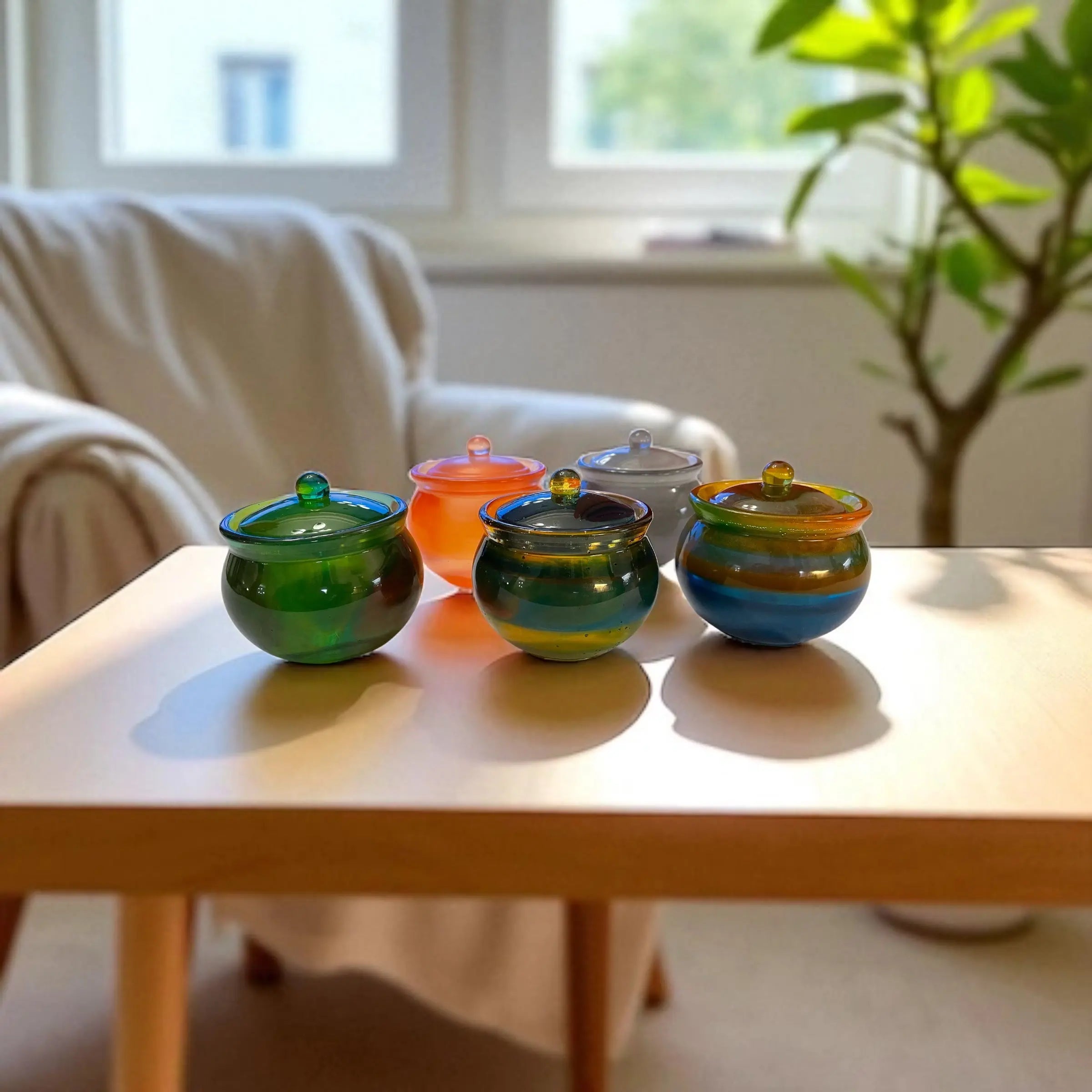 Elegant oppbevaring | Utsøkt håndlaget Epoxy Krukke med lokk Epoxy-Crafts