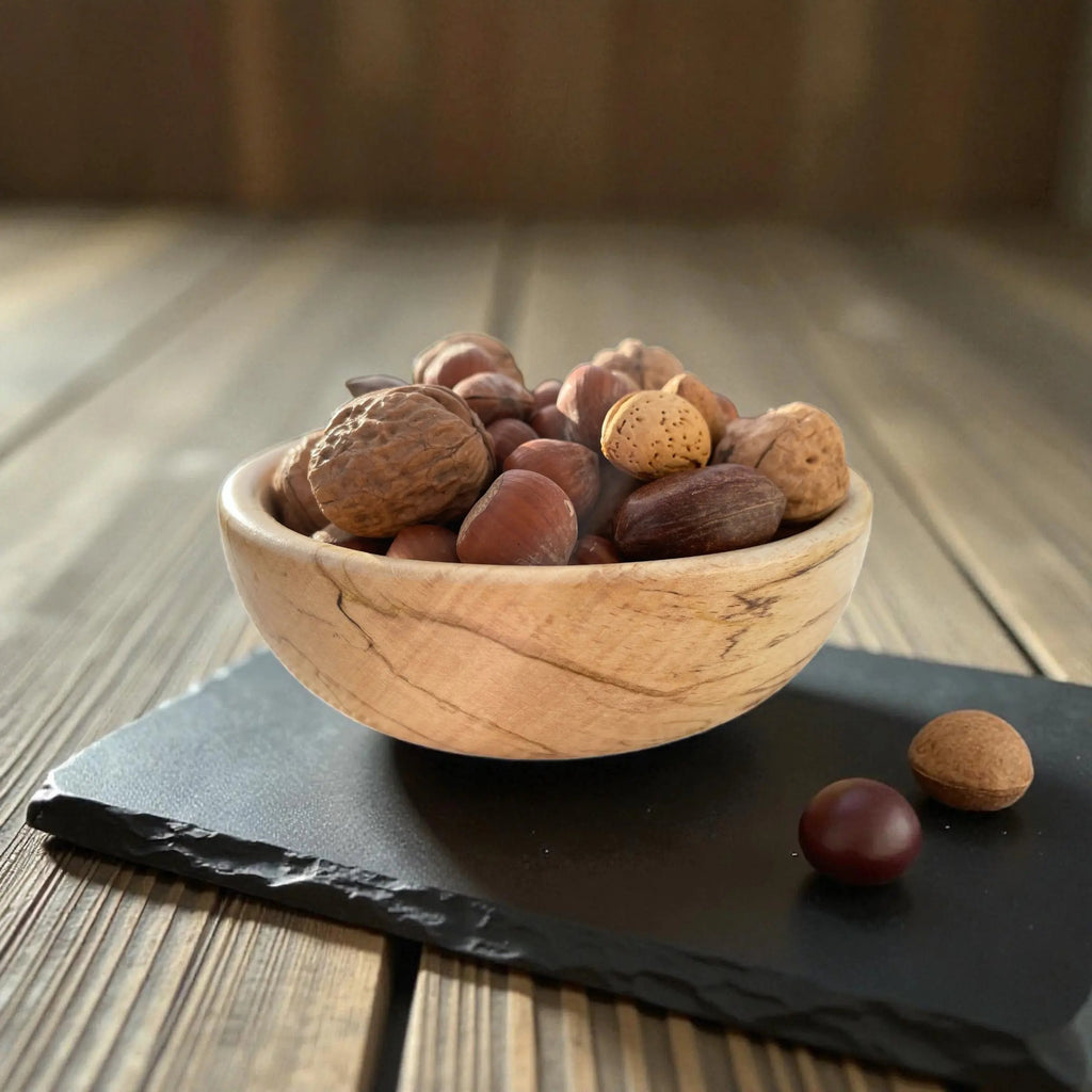 🪵 Hånddreid Bolle i Naturlig Tre – Ø 17 cm Epoxy-Crafts