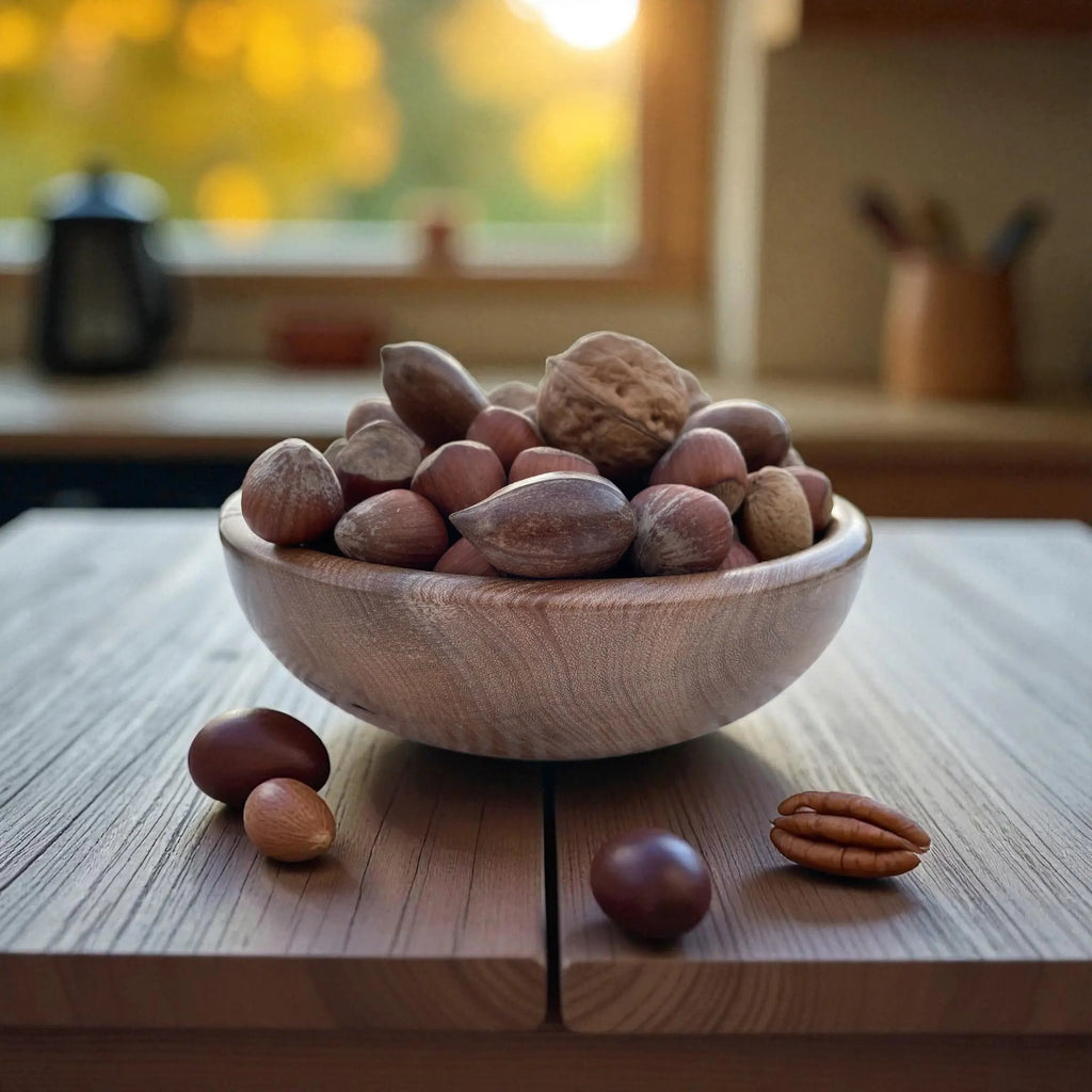 🪵 Hånddreid Bolle i Naturlig Tre – Ø 17 cm Epoxy-Crafts