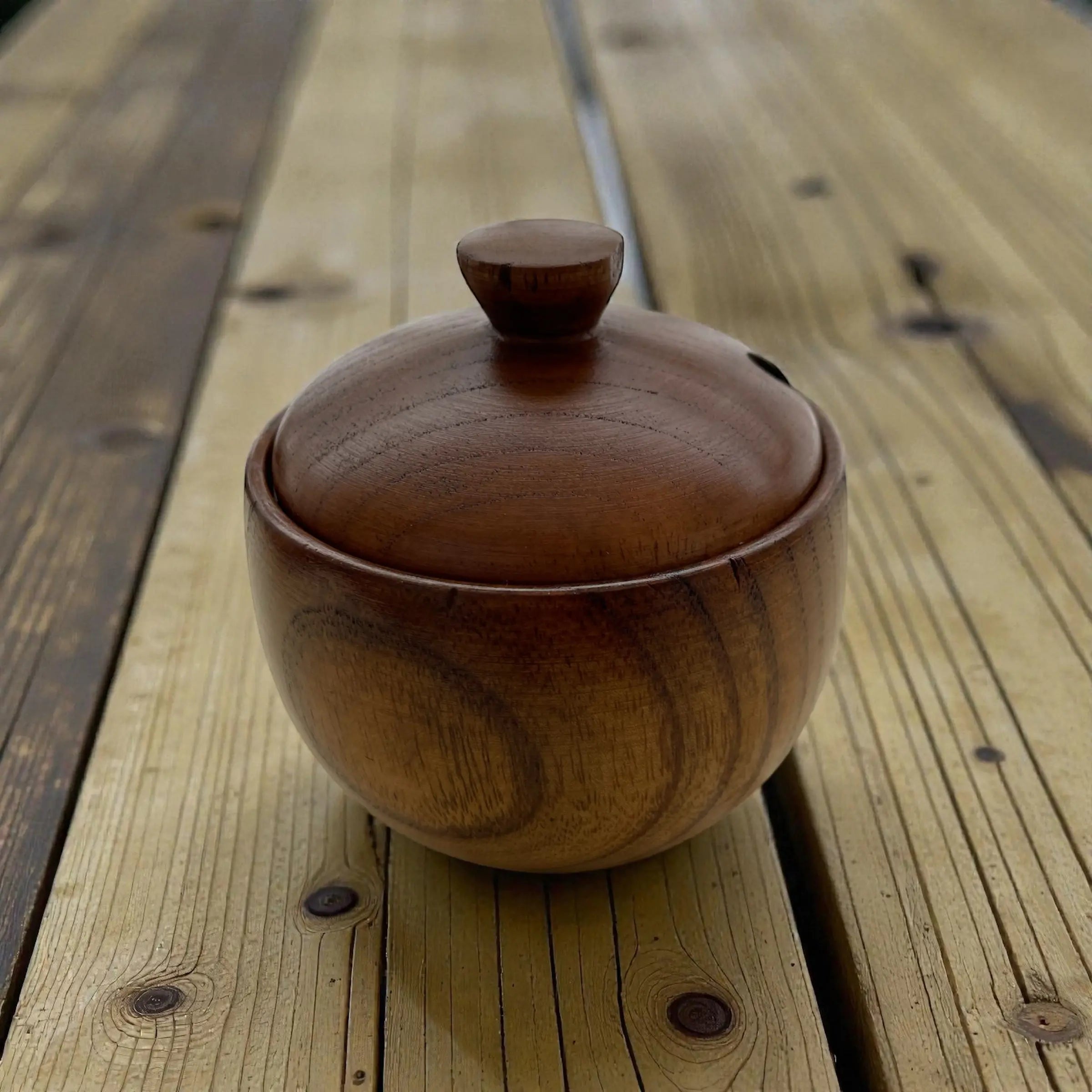 🌿 Salt- og Krydder krukke i Tre – Med Lokk og Skje! 🌿 Epoxy-Crafts