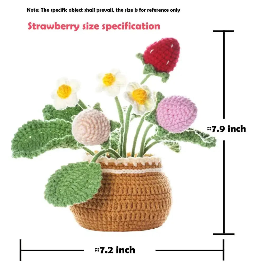 Handmade DIY Tulip Flowers Plant Potted Crochet Knitting Kit for Adults and Kids Crochet Starter Knitting Kit