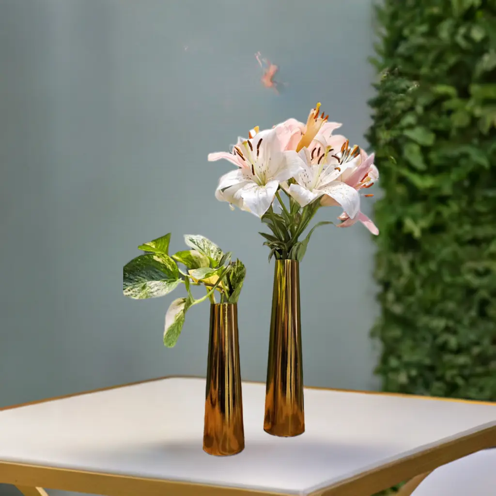 Handmade Iron Vases – Gold Finish Kalaa