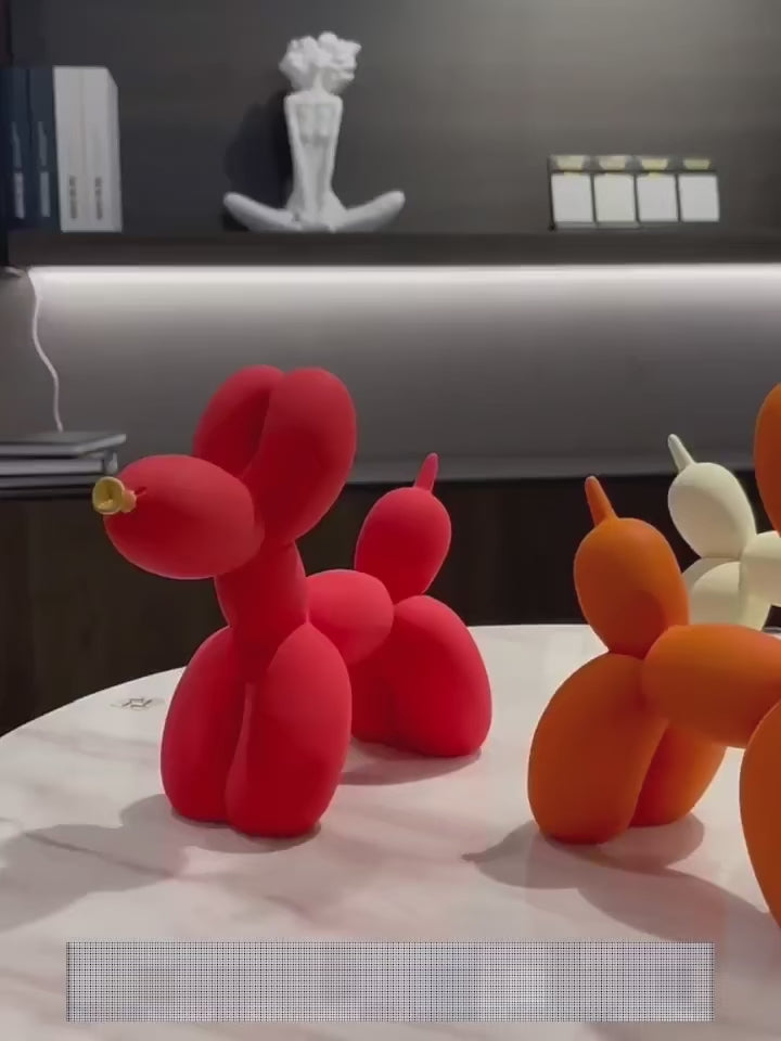 🐶 Nordisk Ballonghund – Dekorativ Harpiksfigur i Moderne Design